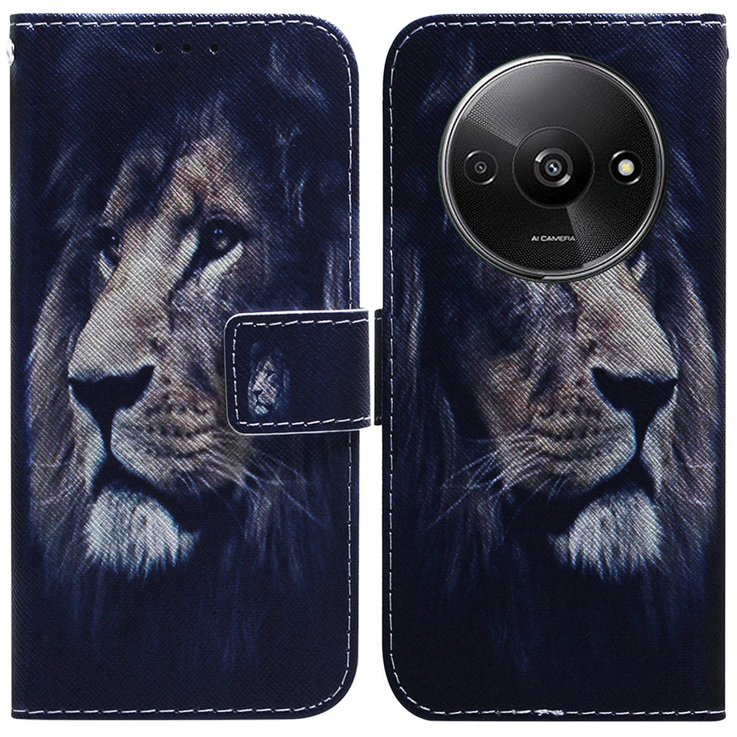For Xiaomi Redmi A3 / Poco C61 4G Magnetic Case Shock-Absorbent Pattern Printing Phone Stand Cover