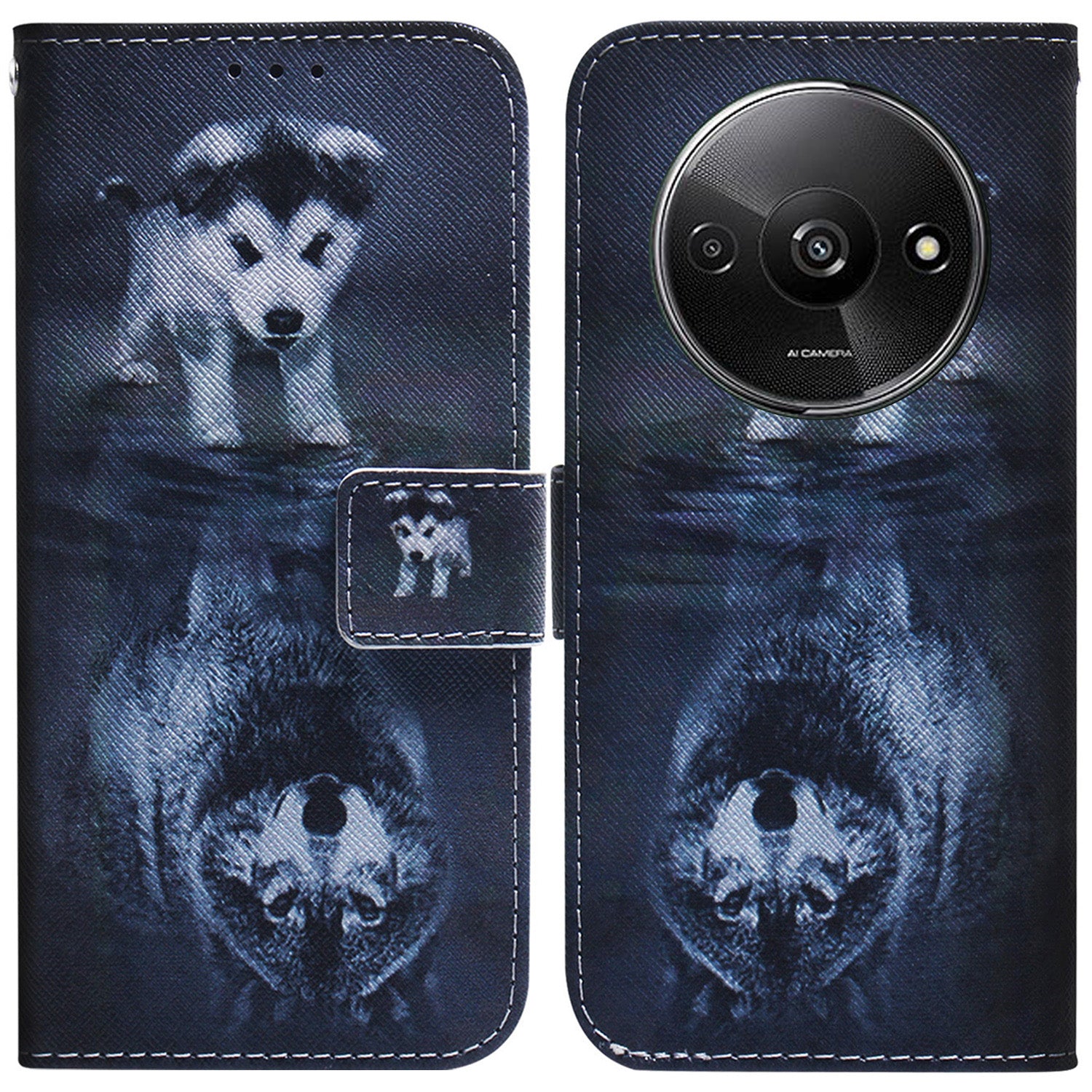 For Xiaomi Redmi A3 / Poco C61 4G Magnetic Case Shock-Absorbent Pattern Printing Phone Stand Cover