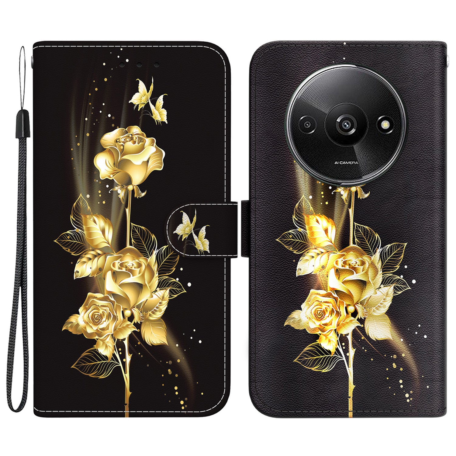 For Xiaomi Redmi A3 / Poco C61 4G Magnetic Case Wallet Design Pattern Printing Phone Cover