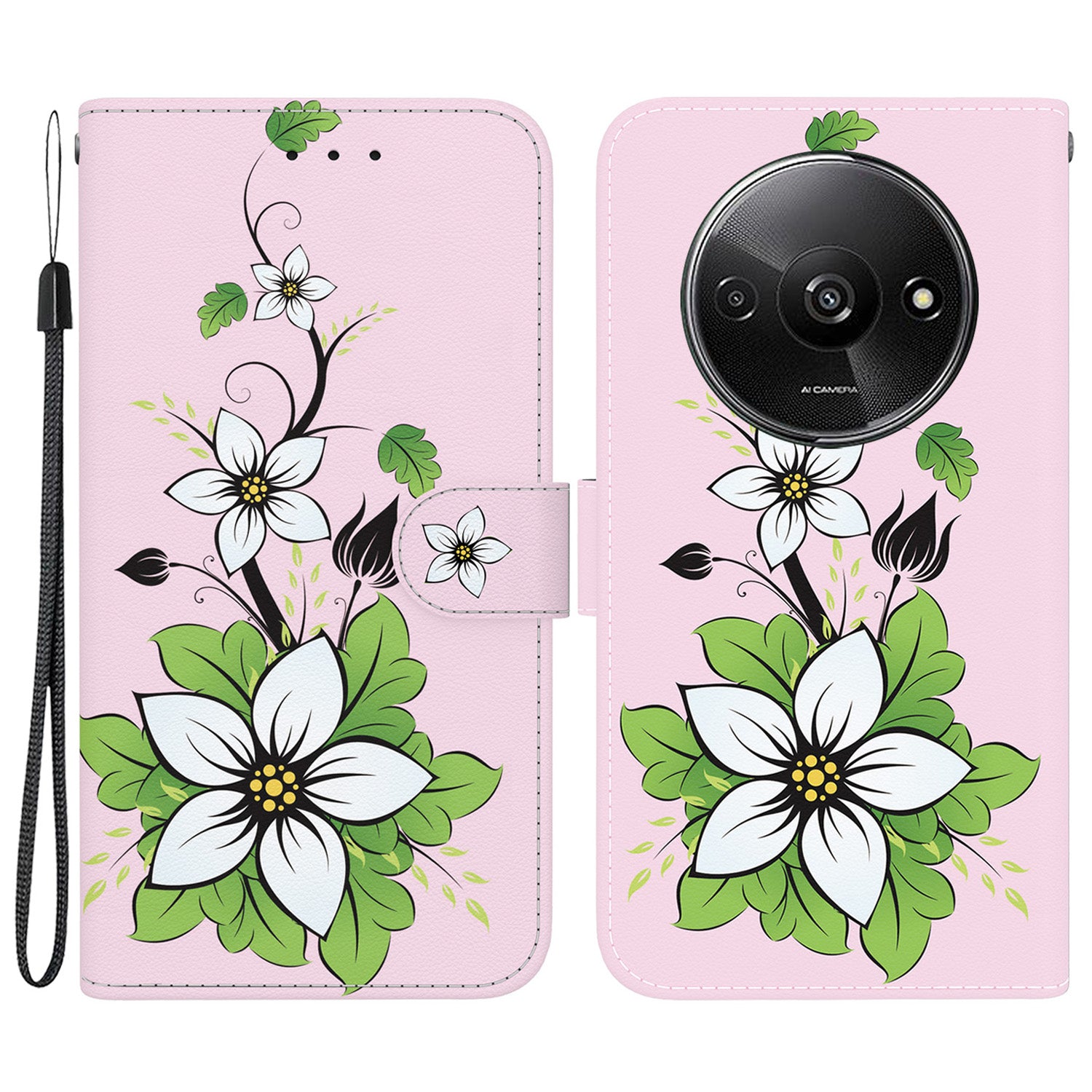 For Xiaomi Redmi A3 / Poco C61 4G Magnetic Case Wallet Design Pattern Printing Phone Cover