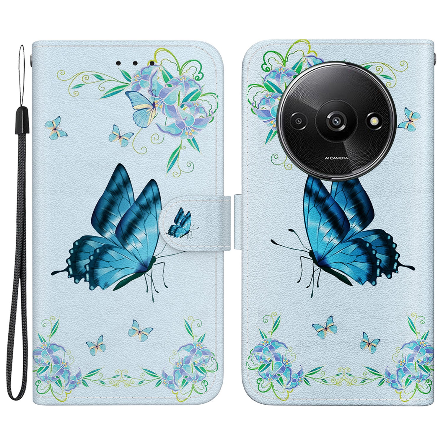 For Xiaomi Redmi A3 / Poco C61 4G Magnetic Case Wallet Design Pattern Printing Phone Cover
