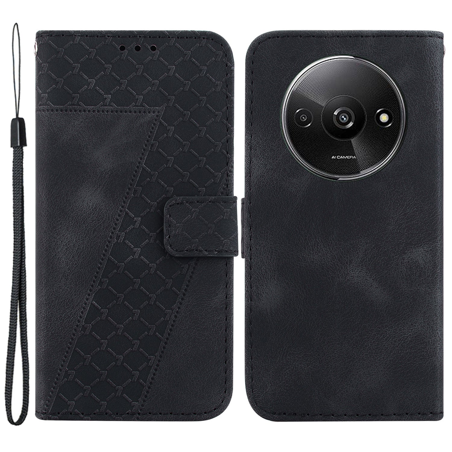 For Xiaomi Redmi A3 / Poco C61 4G Cell Phone Cases 7-Shape Imprinted Wallet Cover