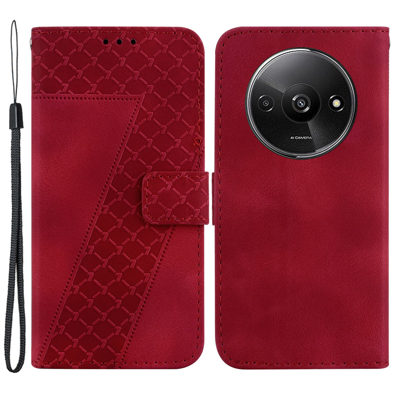 For Xiaomi Redmi A3 / Poco C61 4G Cell Phone Cases 7-Shape Imprinted Wallet Cover