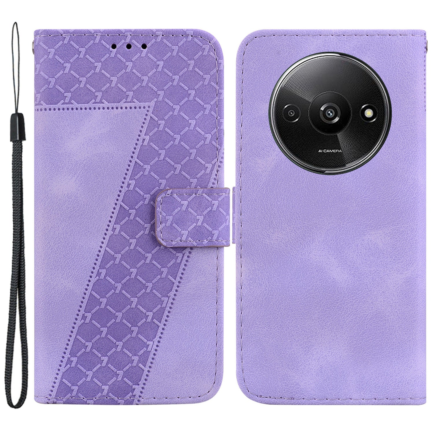 For Xiaomi Redmi A3 / Poco C61 4G Cell Phone Cases 7-Shape Imprinted Wallet Cover