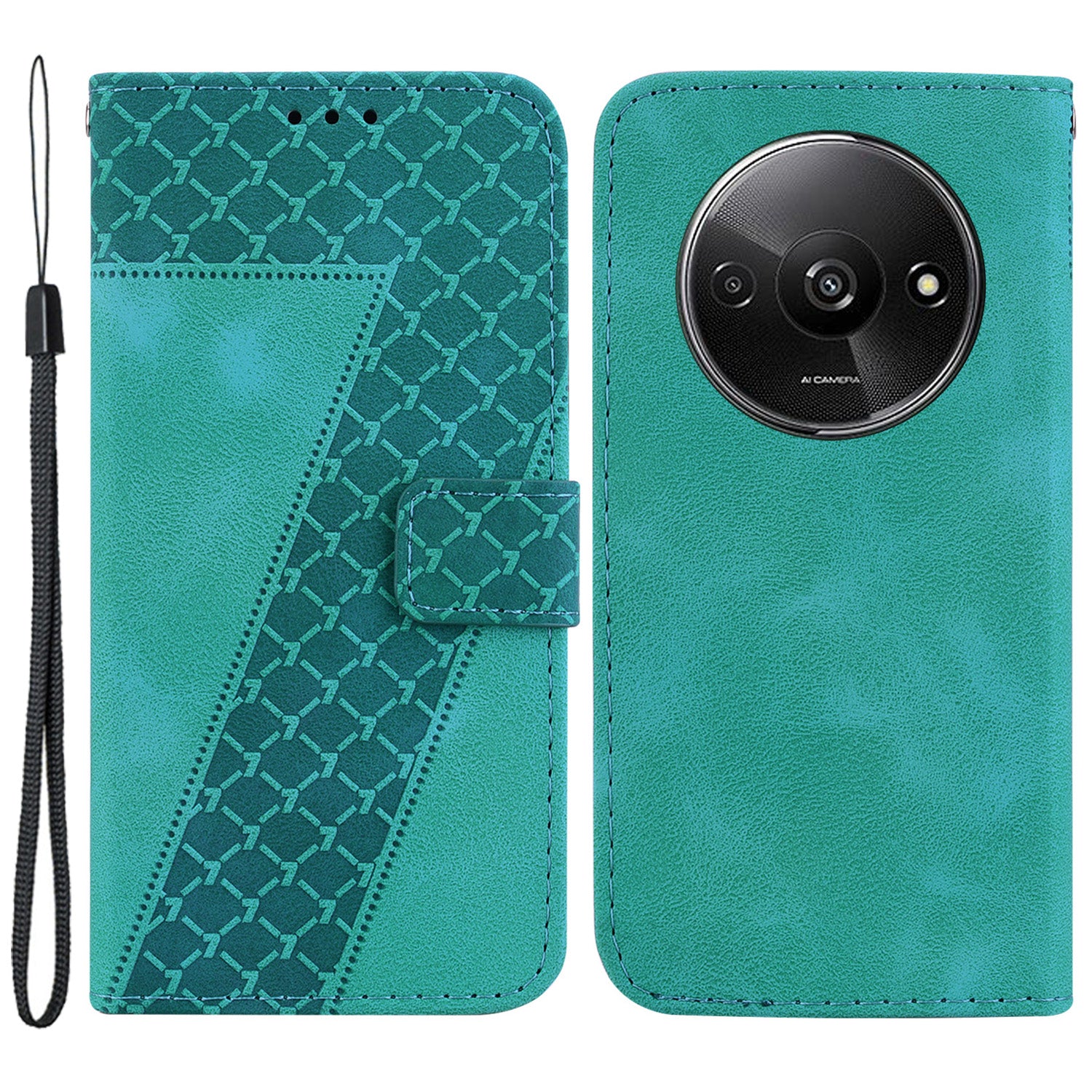 For Xiaomi Redmi A3 / Poco C61 4G Cell Phone Cases 7-Shape Imprinted Wallet Cover