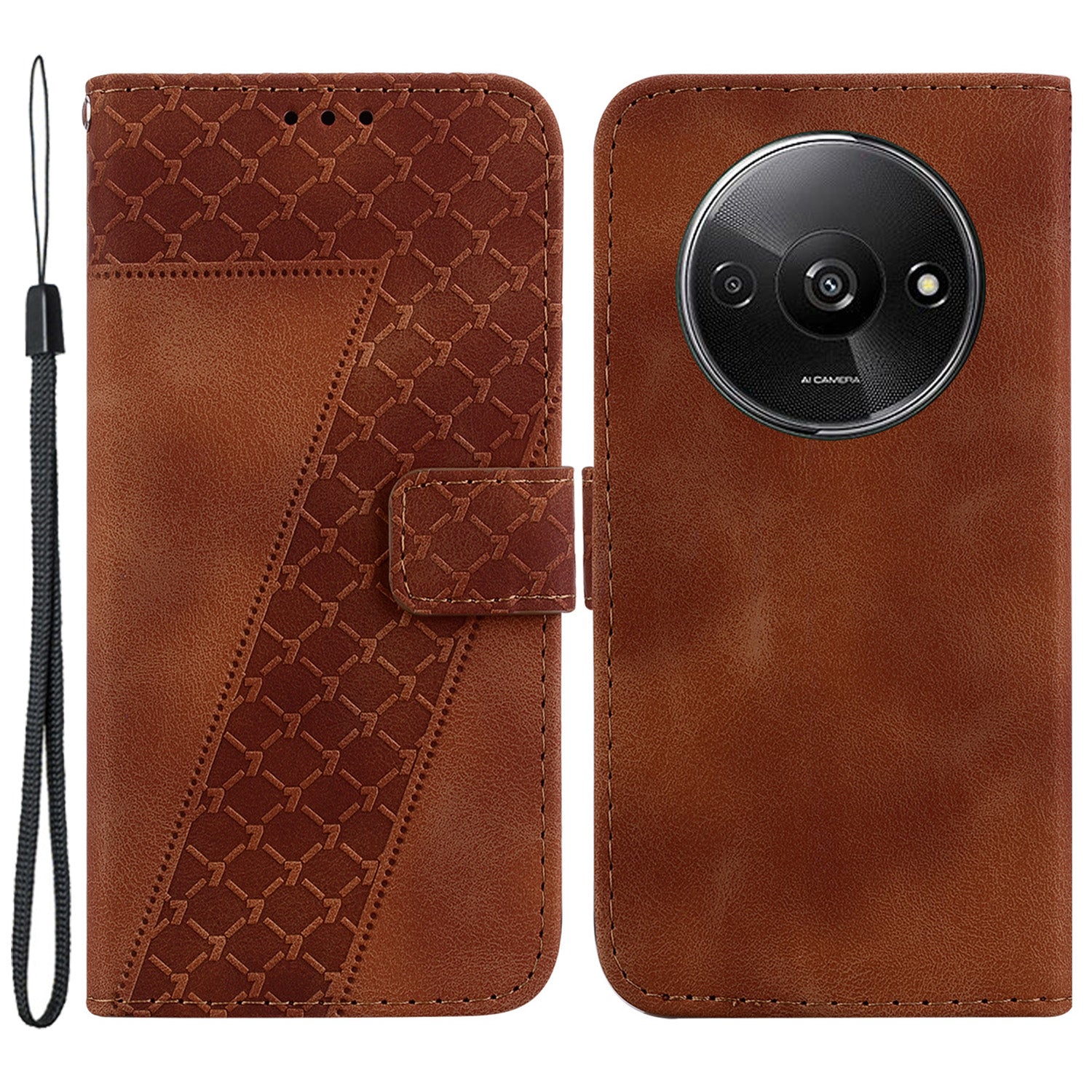 For Xiaomi Redmi A3 / Poco C61 4G Cell Phone Cases 7-Shape Imprinted Wallet Cover