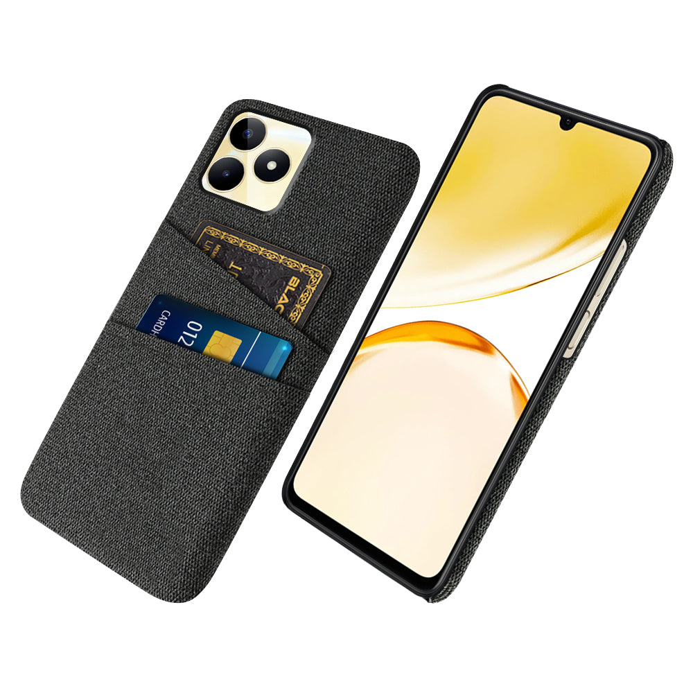 For Realme Narzo N53 4G Dual Card Holder Cell Phone Case Cloth Texture Hard PC Cover