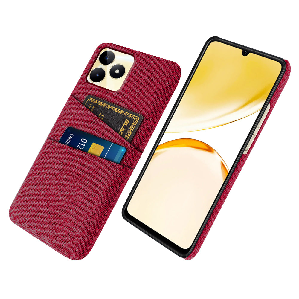 For Realme Narzo N53 4G Dual Card Holder Cell Phone Case Cloth Texture Hard PC Cover