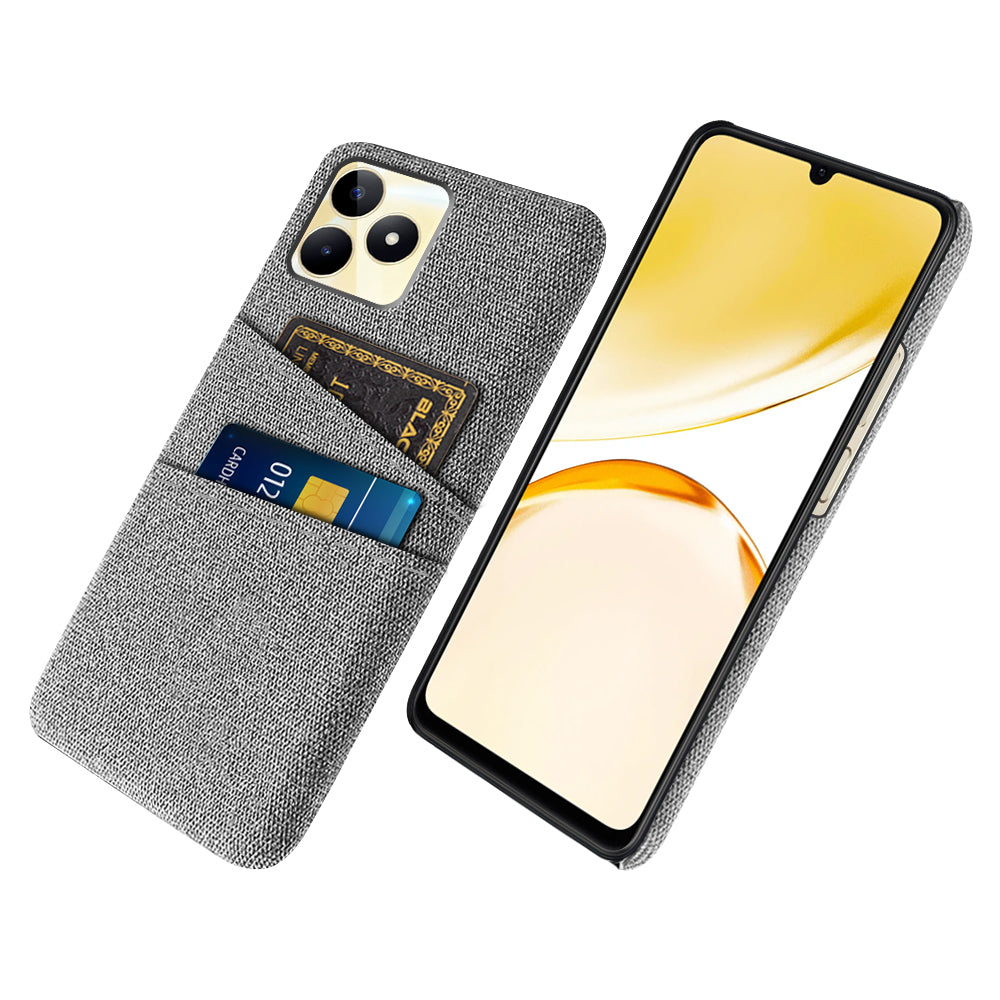 For Realme Narzo N53 4G Dual Card Holder Cell Phone Case Cloth Texture Hard PC Cover