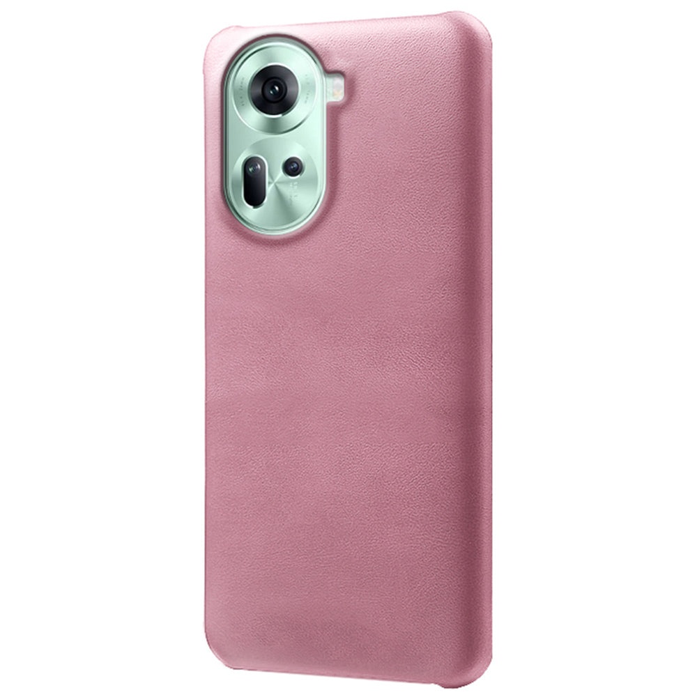 For Oppo Reno11 5G (Global) Shockproof Case Calf Texture Leather+PC Back Cover
