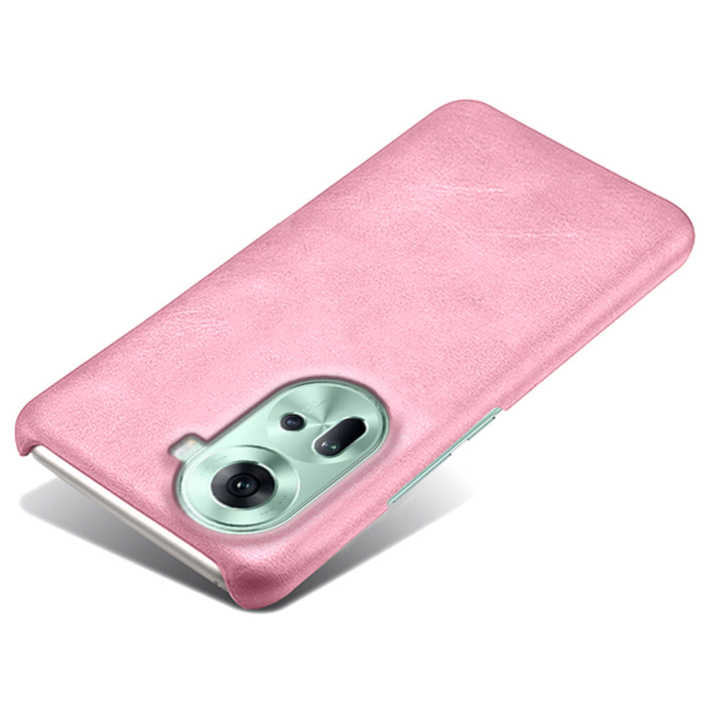 For Oppo Reno11 5G (Global) Shockproof Case Calf Texture Leather+PC Back Cover