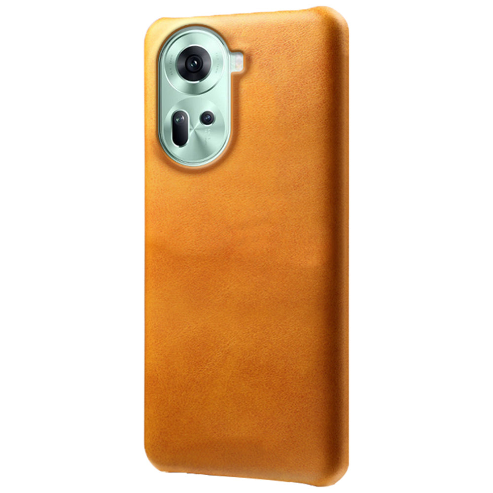 For Oppo Reno11 5G (Global) Shockproof Case Calf Texture Leather+PC Back Cover