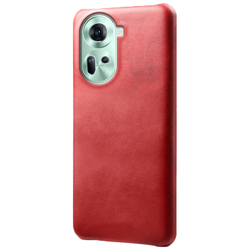 For Oppo Reno11 5G (Global) Shockproof Case Calf Texture Leather+PC Back Cover