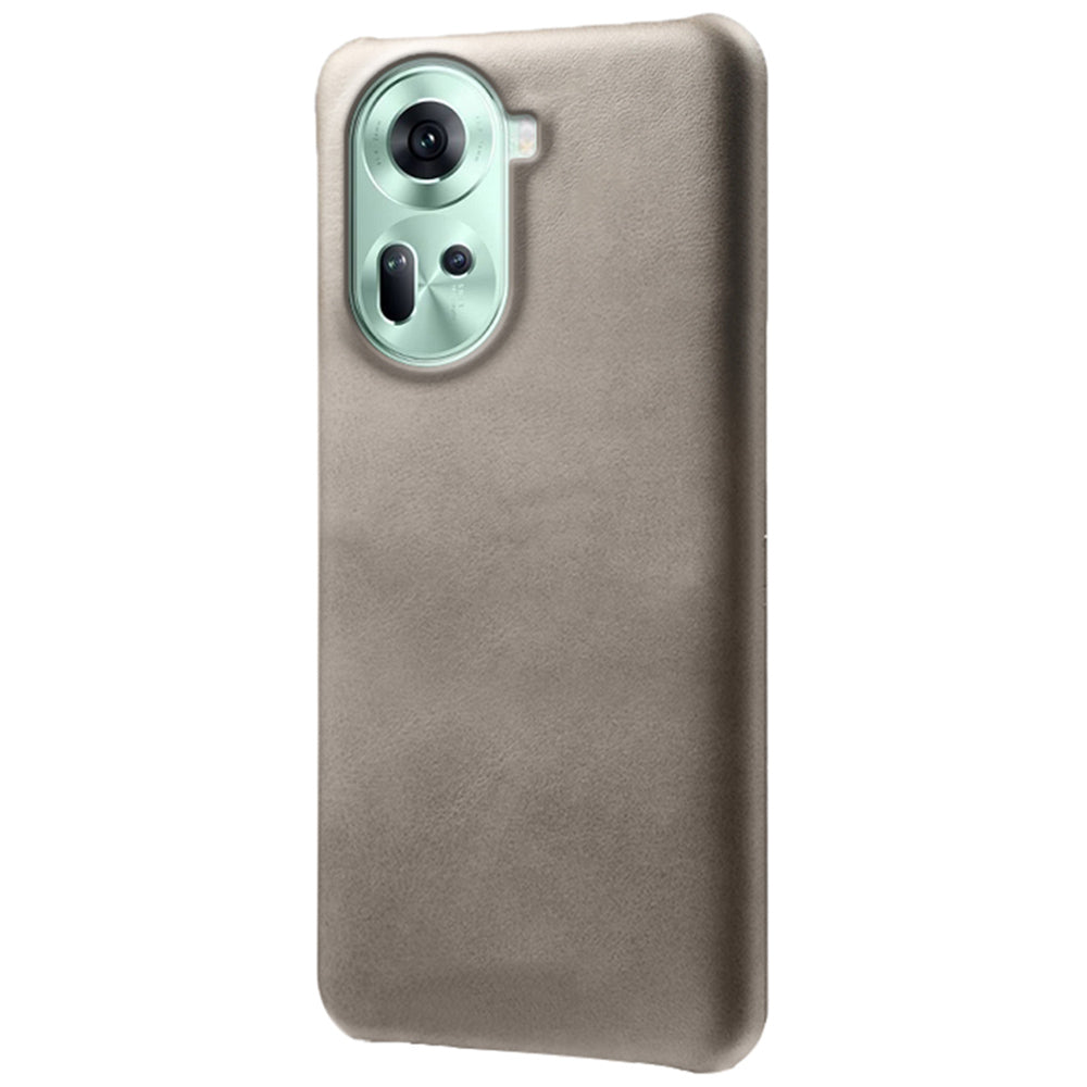 For Oppo Reno11 5G (Global) Shockproof Case Calf Texture Leather+PC Back Cover