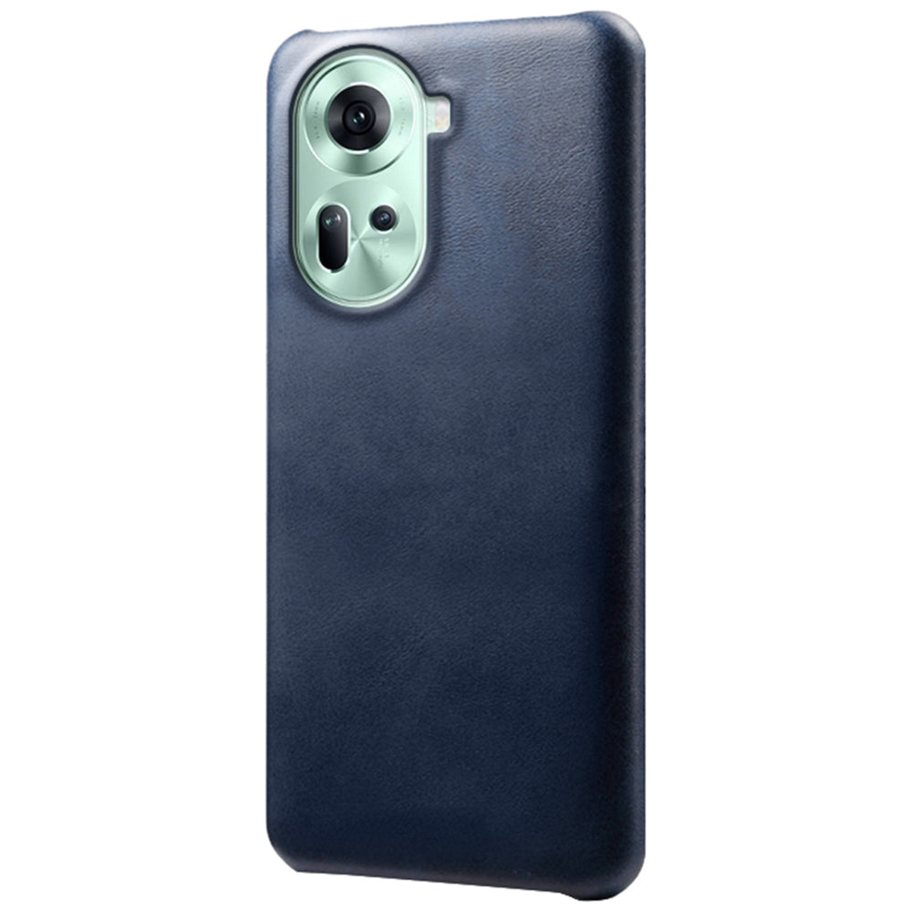 For Oppo Reno11 5G (Global) Shockproof Case Calf Texture Leather+PC Back Cover