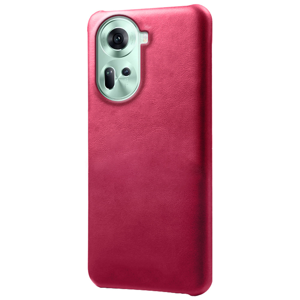 For Oppo Reno11 5G (Global) Shockproof Case Calf Texture Leather+PC Back Cover