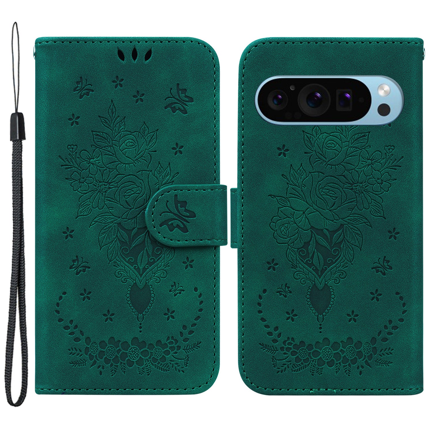 For Google Pixel 9 Pro Cell Phone Case Scratch Proof PU Leather Wallet Stand Cover
