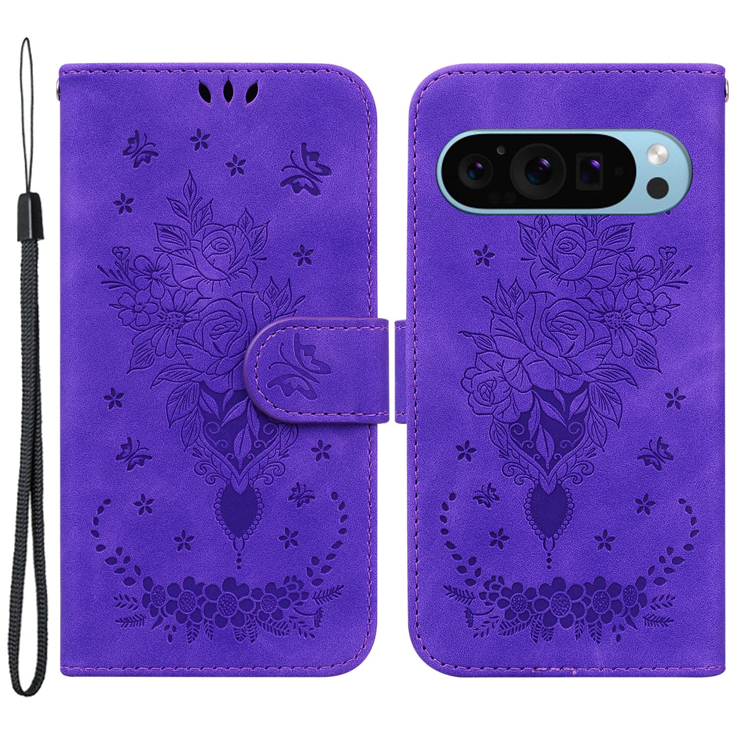 For Google Pixel 9 Pro Cell Phone Case Scratch Proof PU Leather Wallet Stand Cover