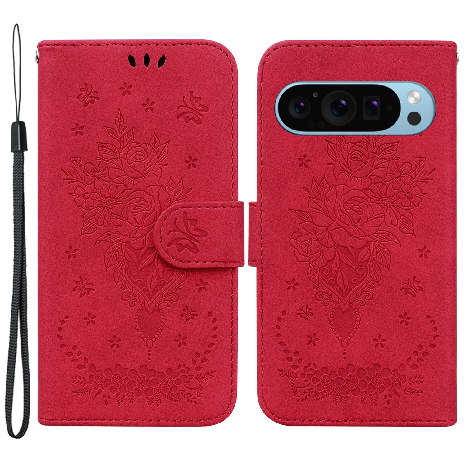 For Google Pixel 9 Pro Cell Phone Case Scratch Proof PU Leather Wallet Stand Cover