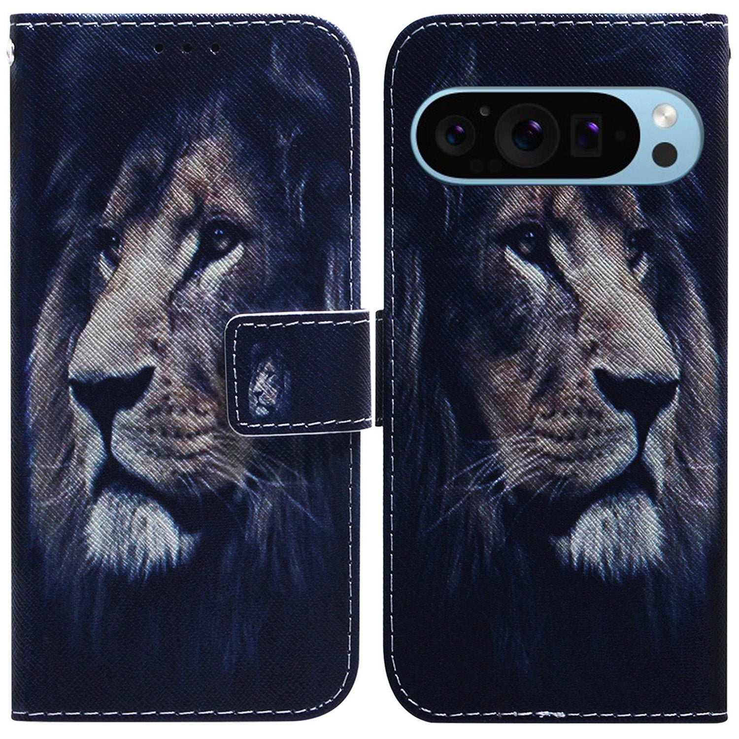For Google Pixel 9 Pro Mobile Phone Leather Case Pattern Printing Stand Shell