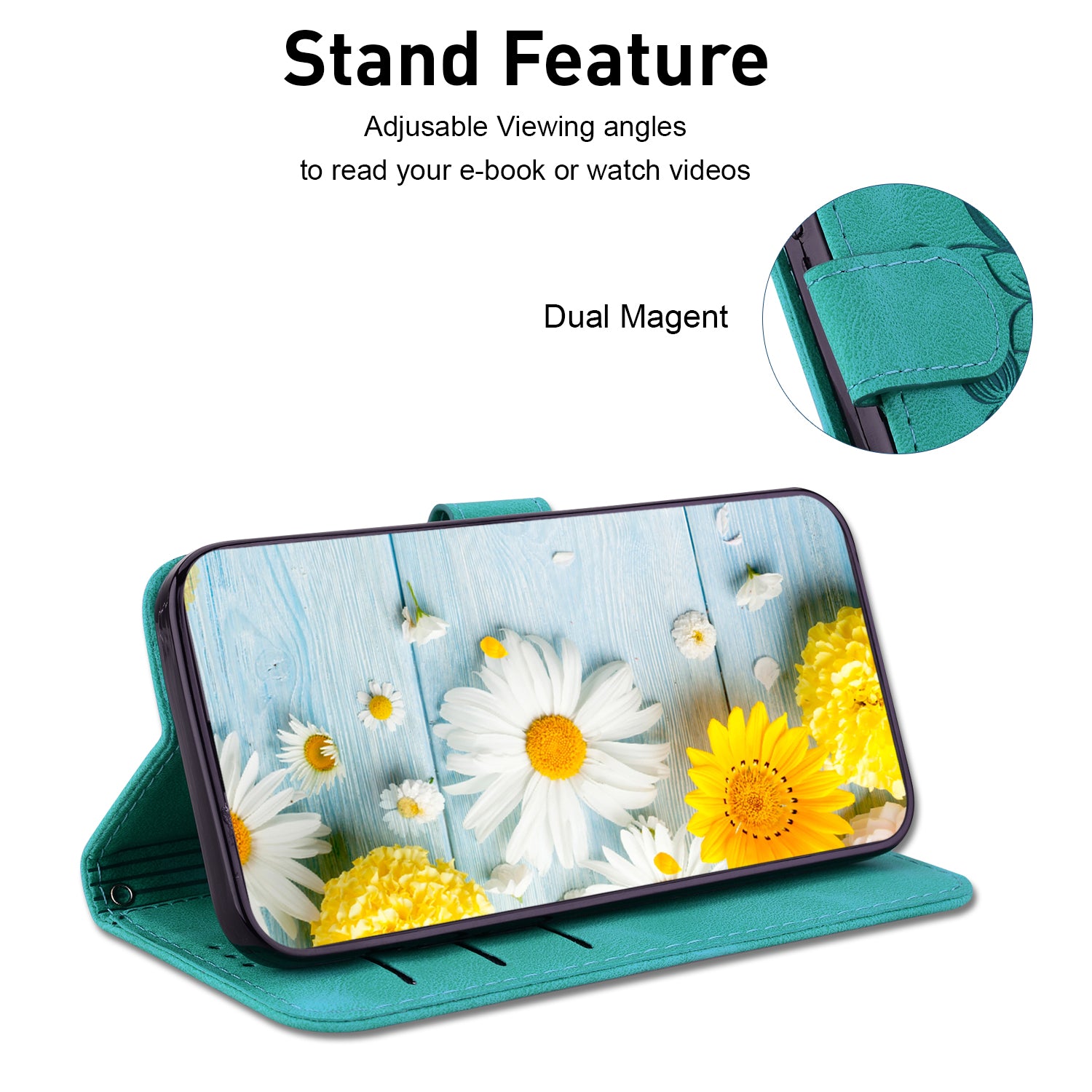 For Google Pixel 9 Pro Cell Phone Case Leather Wallet Lily Flower Imprint Anti-drop Cover