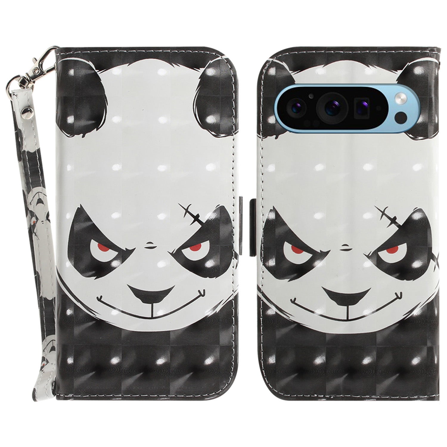 For Google Pixel 9 Pro Phone Case Pattern Printing Leather Flip Cover with Strap