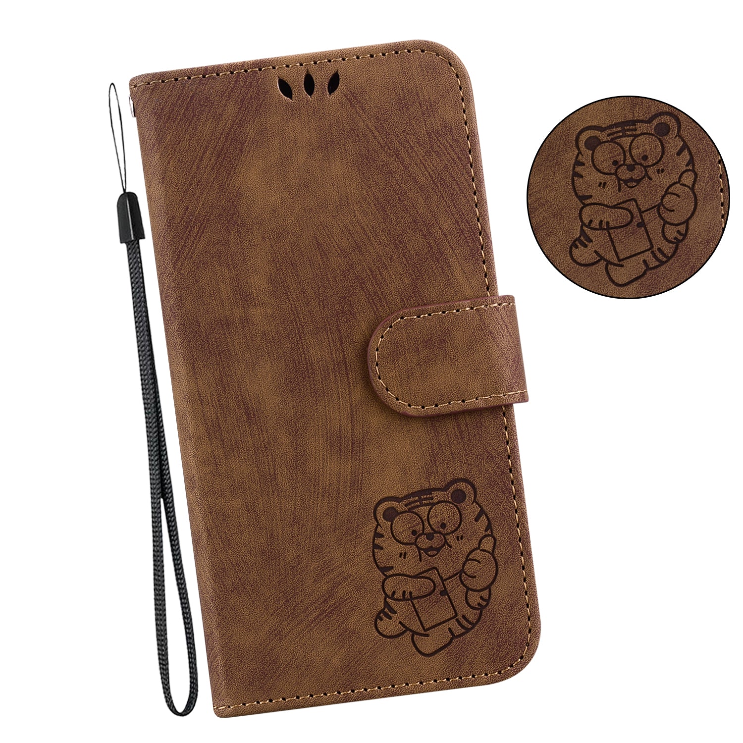 For Google Pixel 9 Pro Case Cute Tiger Imprint Leather Wallet Drop-proof Phone Cover