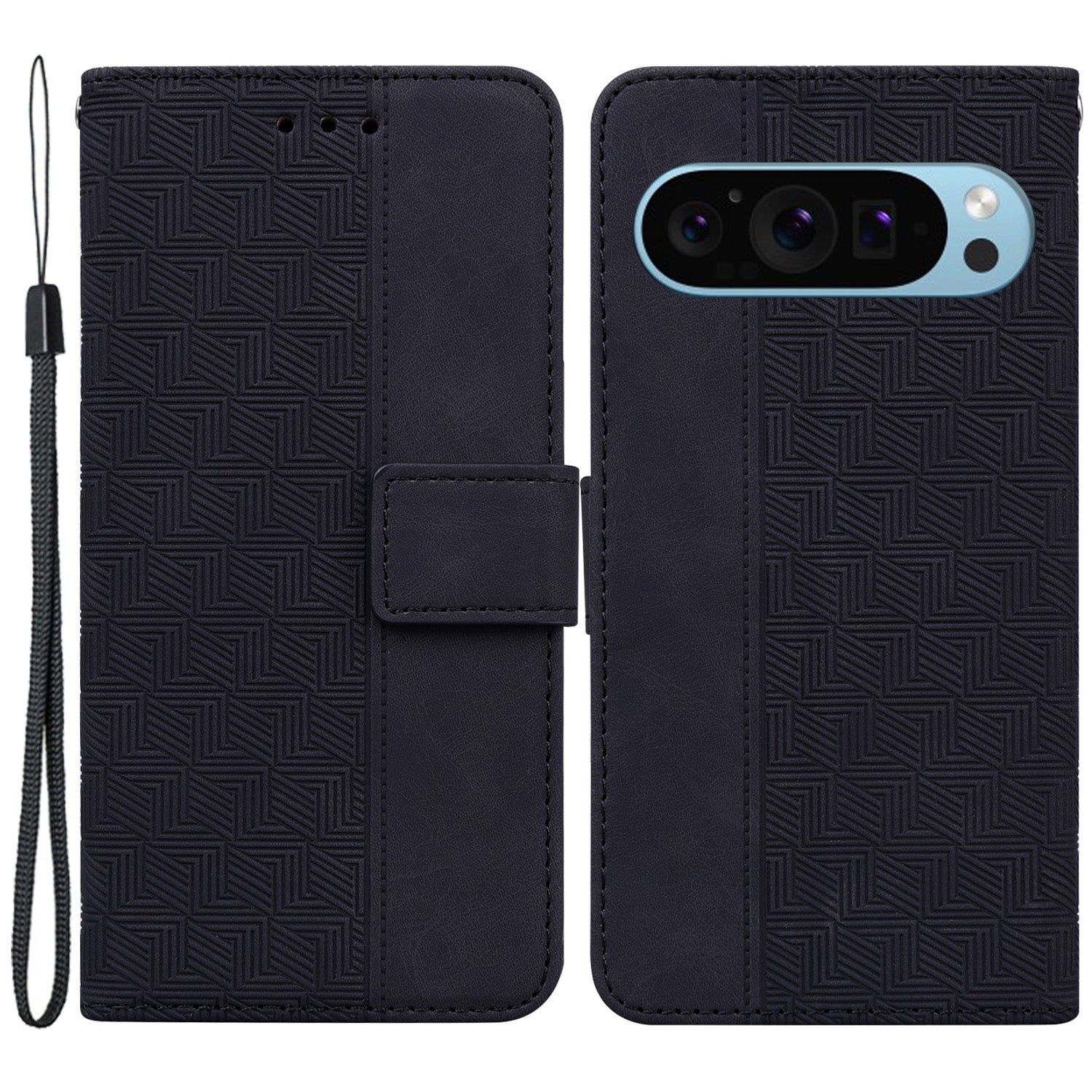 For Google Pixel 9 Pro Cell Phone Case Imprinted Leather Wallet Stand Shockproof Cover