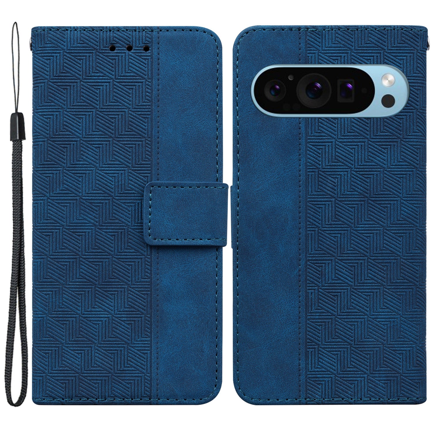 For Google Pixel 9 Pro Cell Phone Case Imprinted Leather Wallet Stand Shockproof Cover
