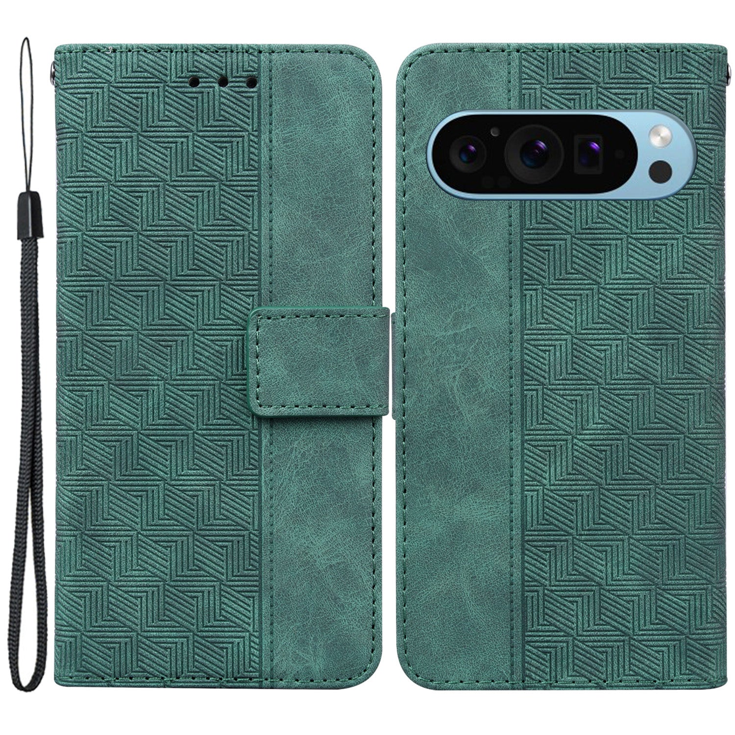 For Google Pixel 9 Pro Cell Phone Case Imprinted Leather Wallet Stand Shockproof Cover
