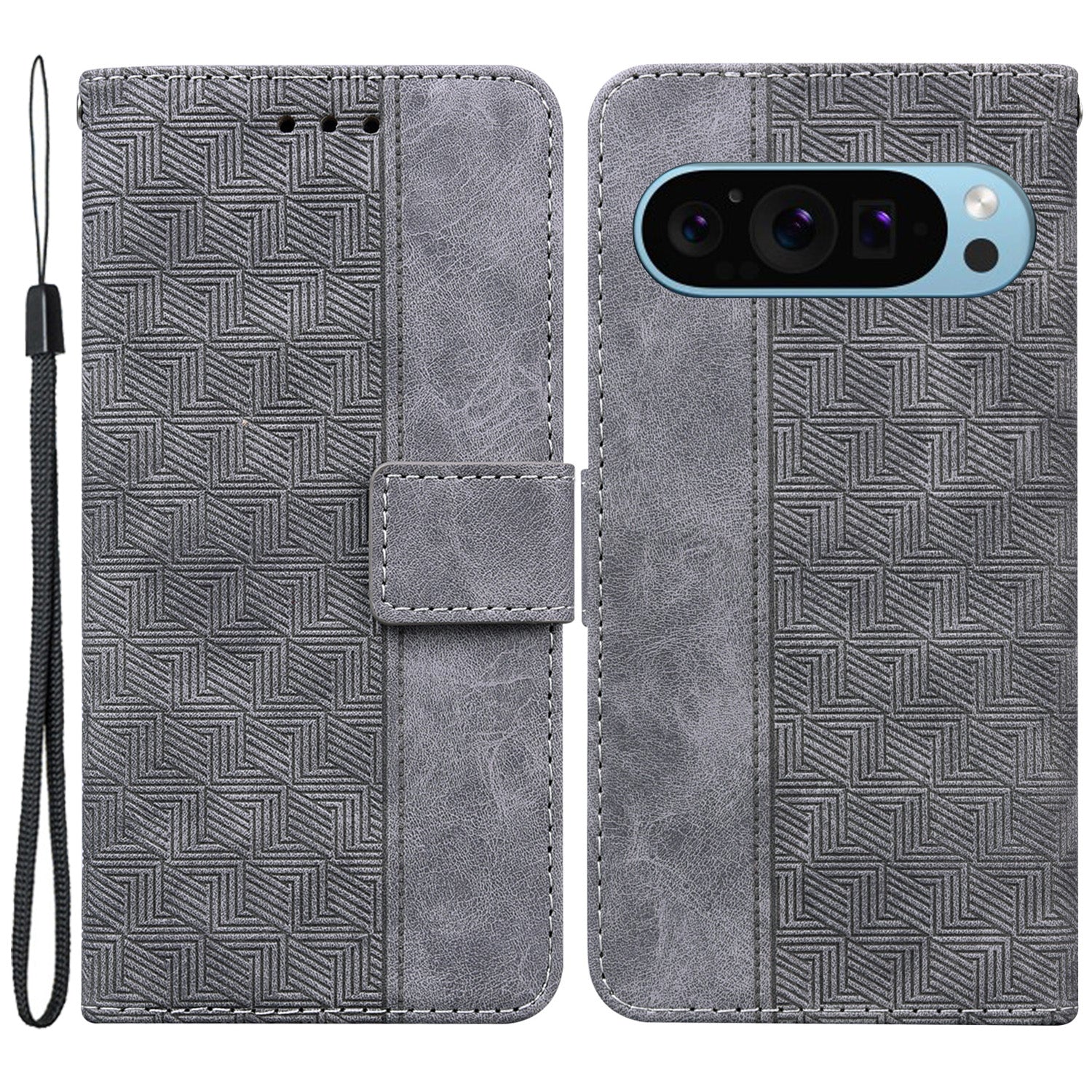 For Google Pixel 9 Pro Cell Phone Case Imprinted Leather Wallet Stand Shockproof Cover