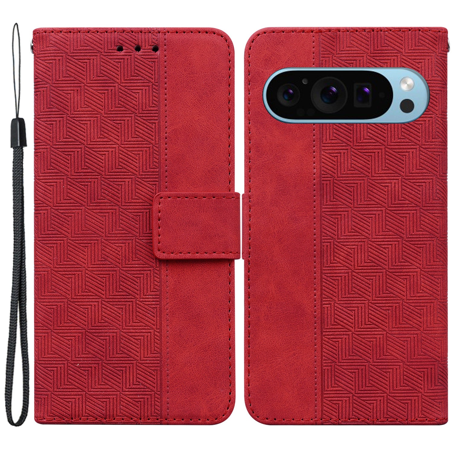 For Google Pixel 9 Pro Cell Phone Case Imprinted Leather Wallet Stand Shockproof Cover