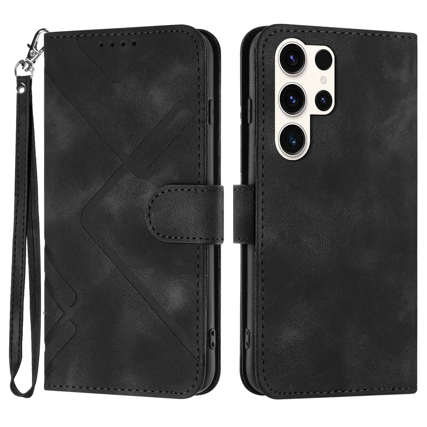 YX0040 For Samsung Galaxy S24 Ultra Cell Phone Case Imprinted Leather Shockproof Wallet Phone Cover