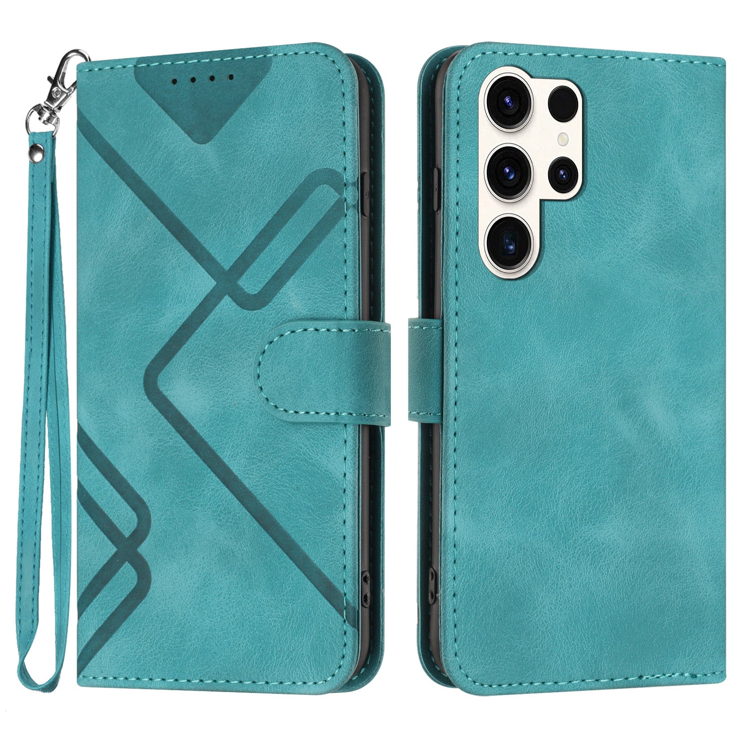 YX0040 For Samsung Galaxy S24 Ultra Cell Phone Case Imprinted Leather Shockproof Wallet Phone Cover