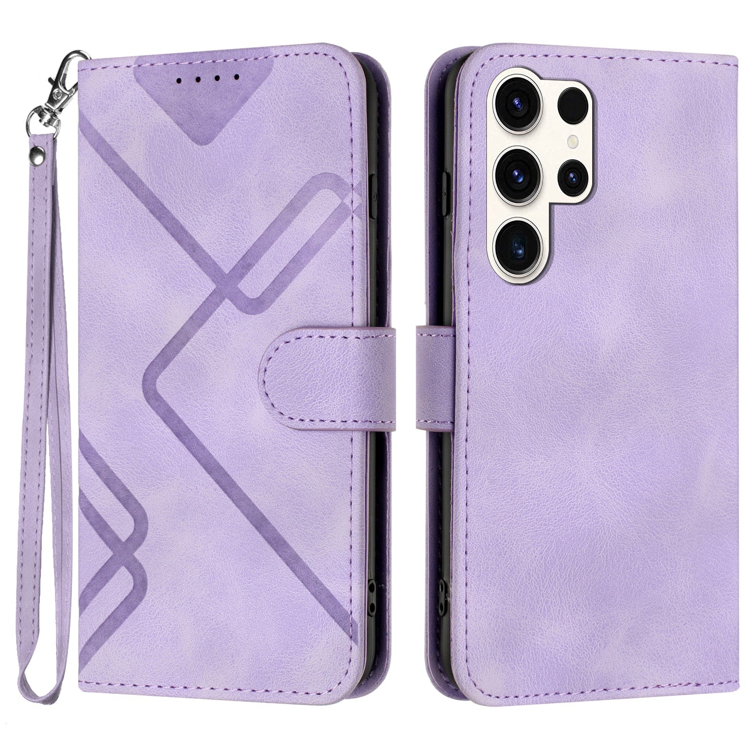 YX0040 For Samsung Galaxy S24 Ultra Cell Phone Case Imprinted Leather Shockproof Wallet Phone Cover