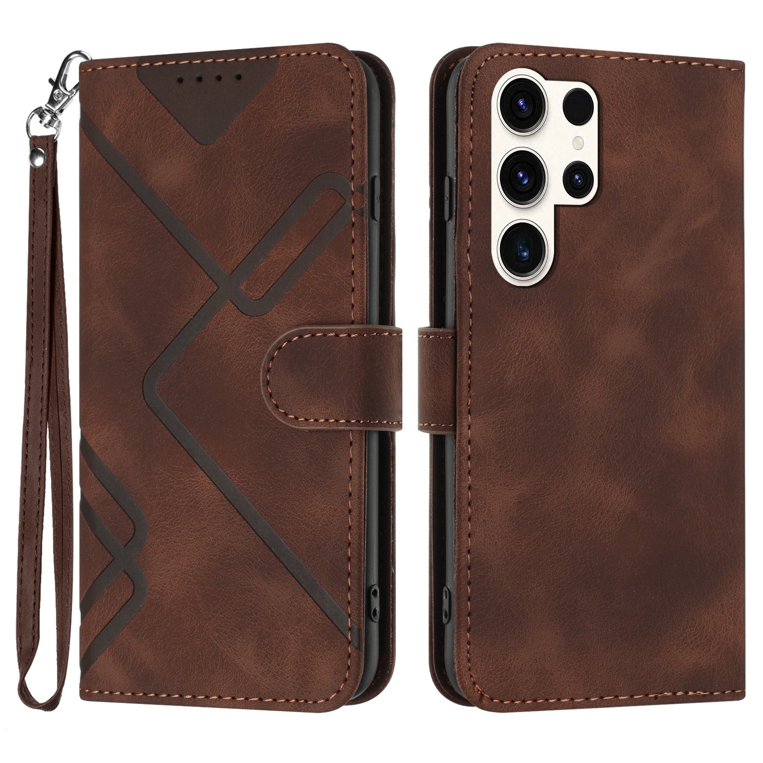 YX0040 For Samsung Galaxy S24 Ultra Cell Phone Case Imprinted Leather Shockproof Wallet Phone Cover