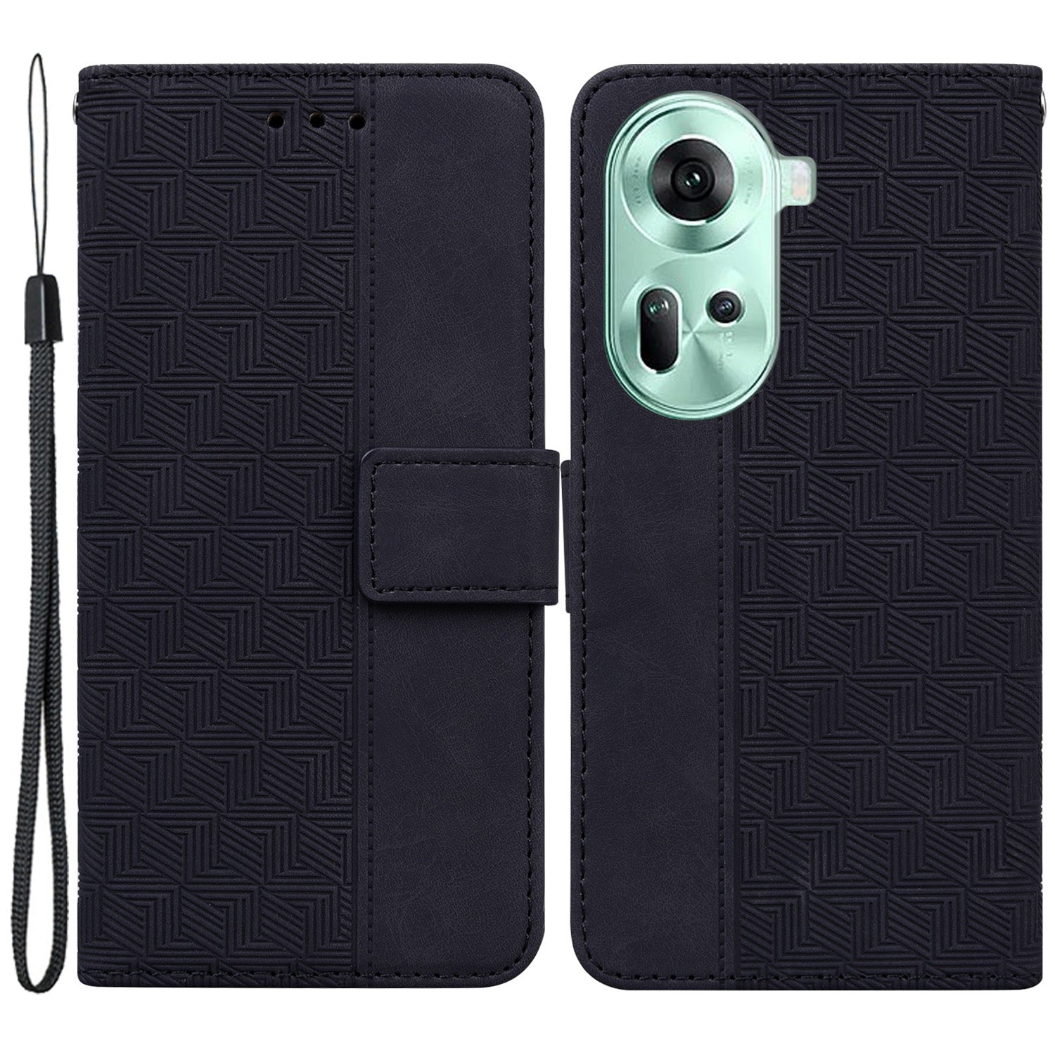 For Oppo Reno11 5G (Global) Cell Phone Case Anti-drop Imprinted PU Leather Wallet Cover