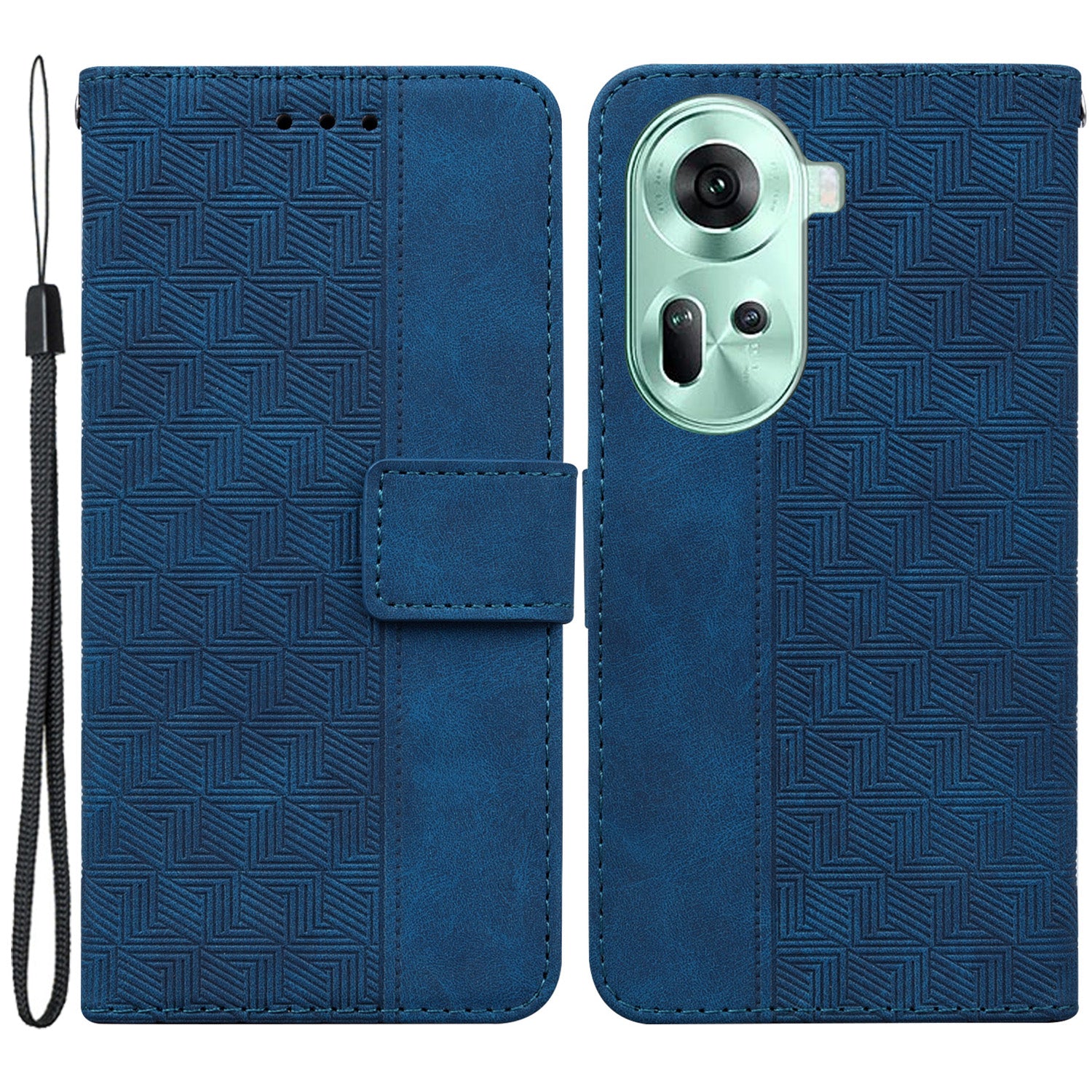 For Oppo Reno11 5G (Global) Cell Phone Case Anti-drop Imprinted PU Leather Wallet Cover