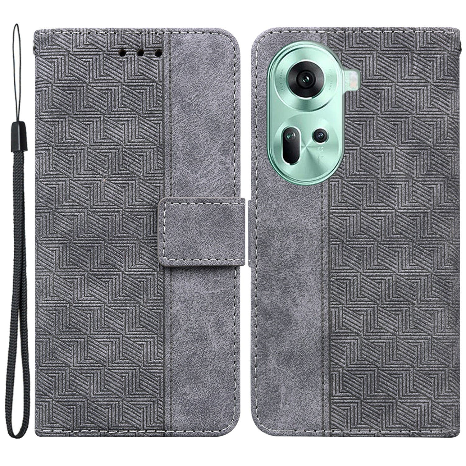 For Oppo Reno11 5G (Global) Cell Phone Case Anti-drop Imprinted PU Leather Wallet Cover
