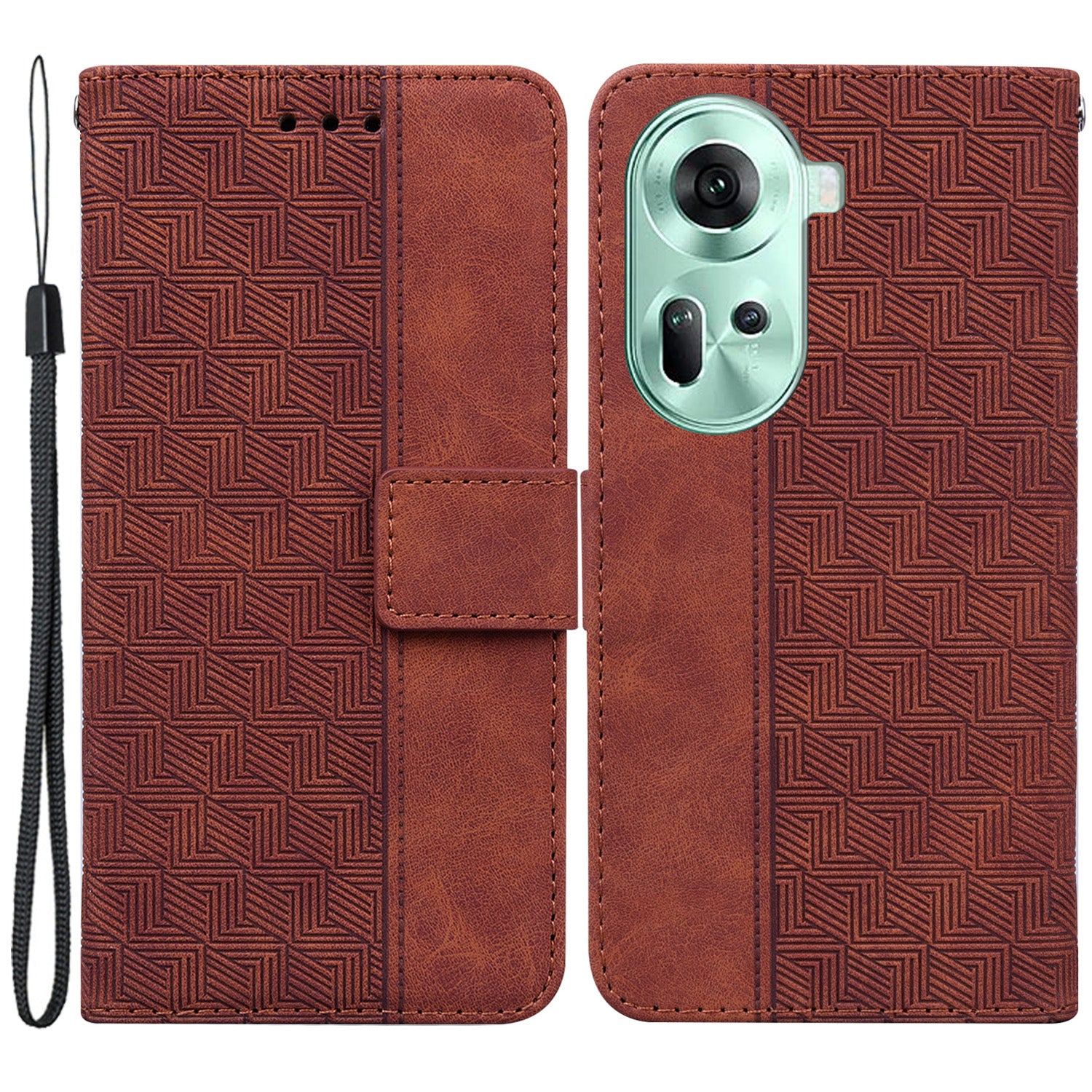 For Oppo Reno11 5G (Global) Cell Phone Case Anti-drop Imprinted PU Leather Wallet Cover