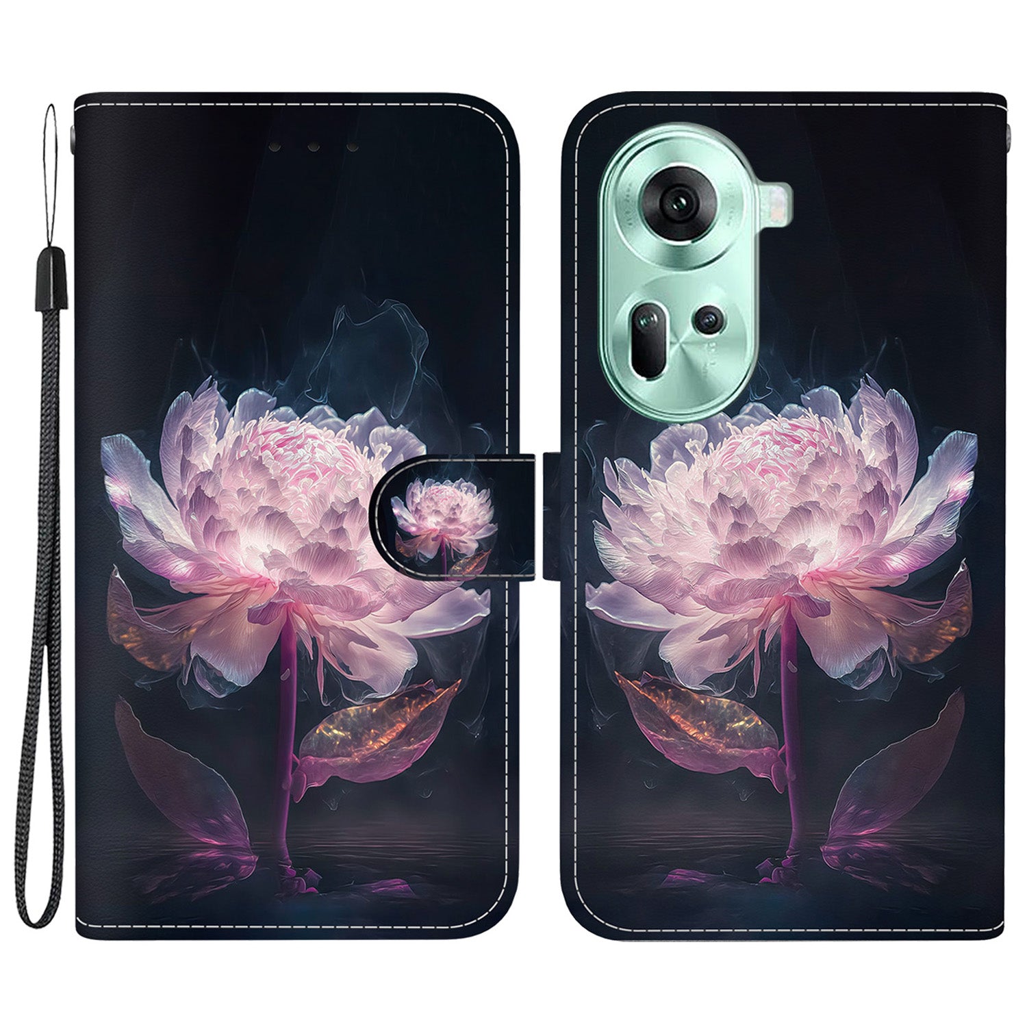 For Oppo Reno11 5G (Global) Case Fall Protection PU Leather Pattern Printing Phone Cover