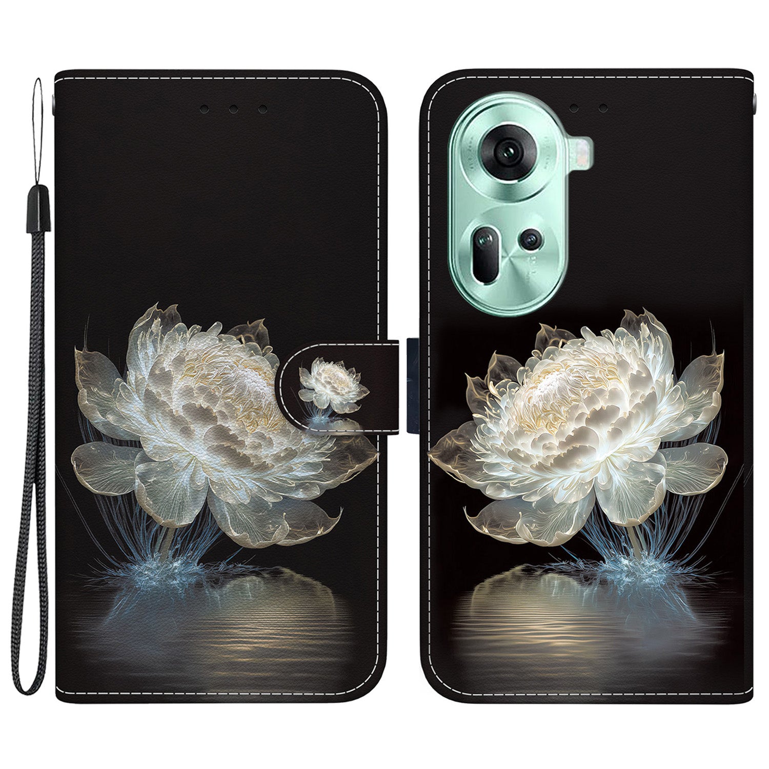 For Oppo Reno11 5G (Global) Case Fall Protection PU Leather Pattern Printing Phone Cover