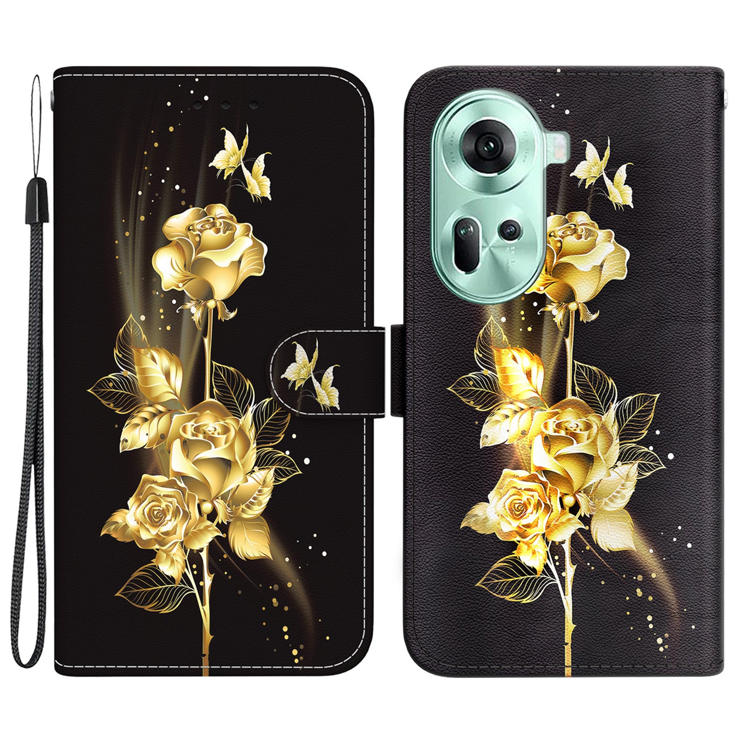 For Oppo Reno11 5G (Global) Case Fall Protection PU Leather Pattern Printing Phone Cover