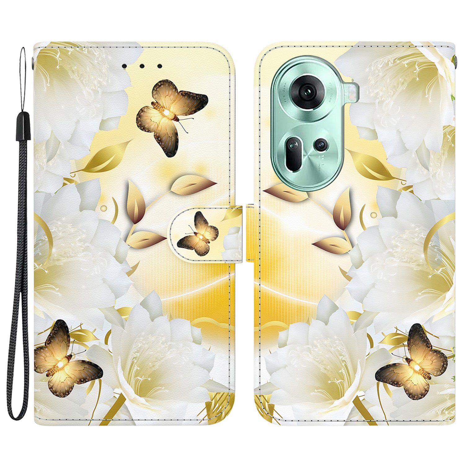 For Oppo Reno11 5G (Global) Case Fall Protection PU Leather Pattern Printing Phone Cover