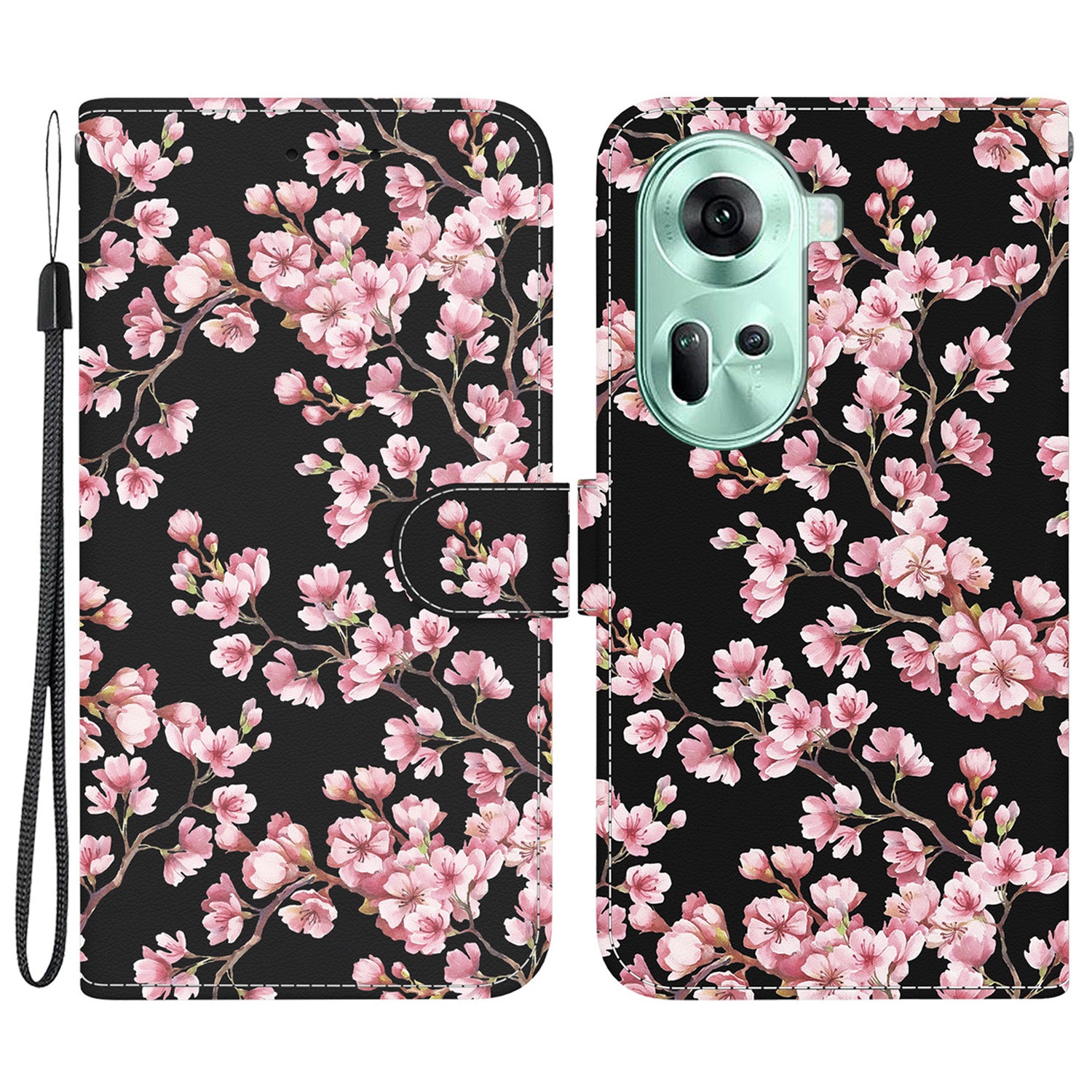 For Oppo Reno11 5G (Global) Case Fall Protection PU Leather Pattern Printing Phone Cover