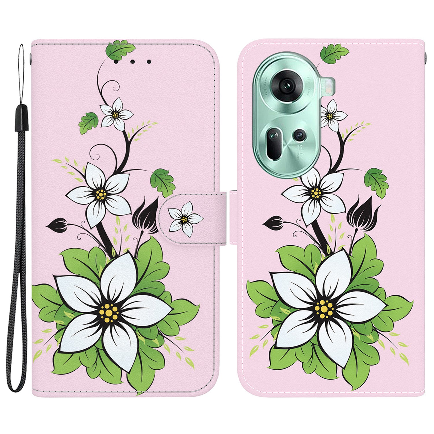 For Oppo Reno11 5G (Global) Case Fall Protection PU Leather Pattern Printing Phone Cover