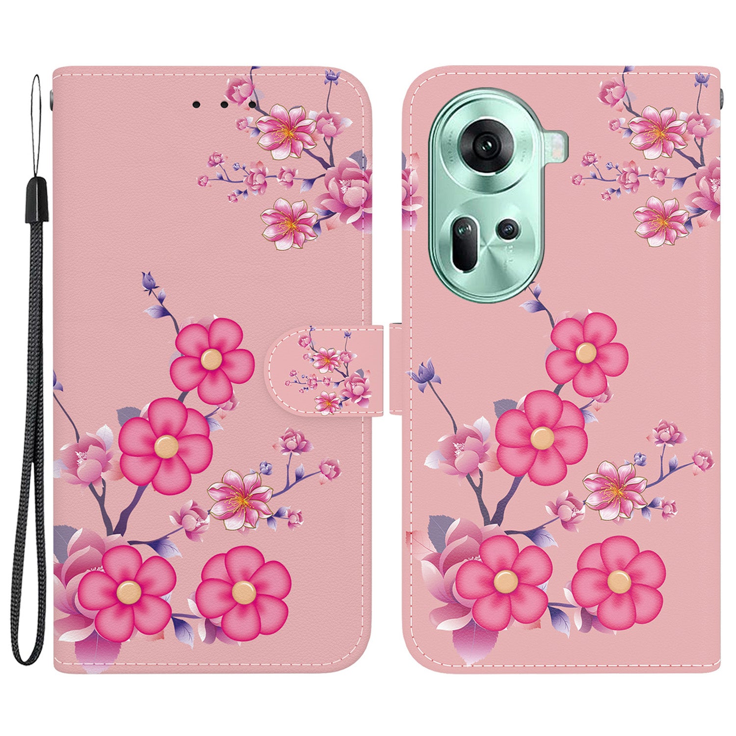For Oppo Reno11 5G (Global) Case Fall Protection PU Leather Pattern Printing Phone Cover