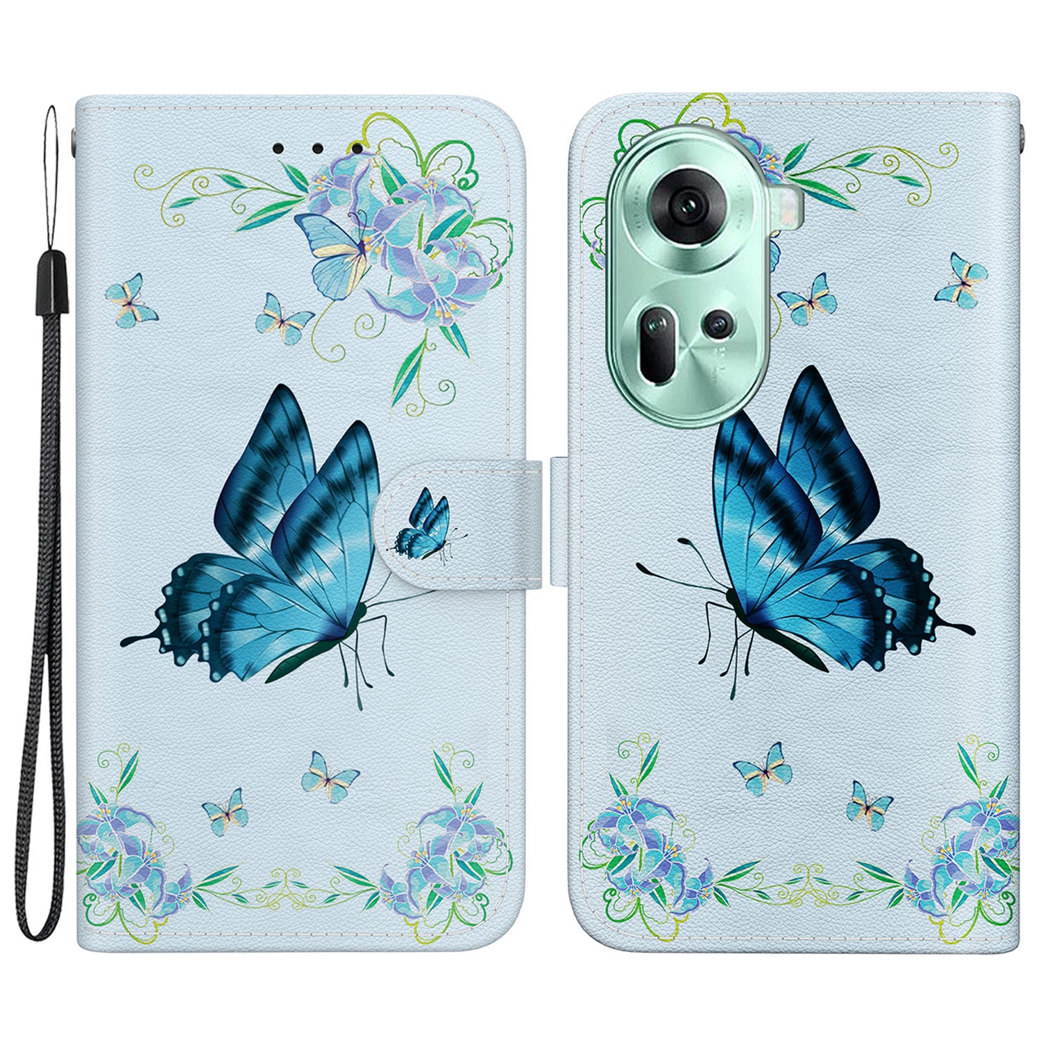 For Oppo Reno11 5G (Global) Case Fall Protection PU Leather Pattern Printing Phone Cover