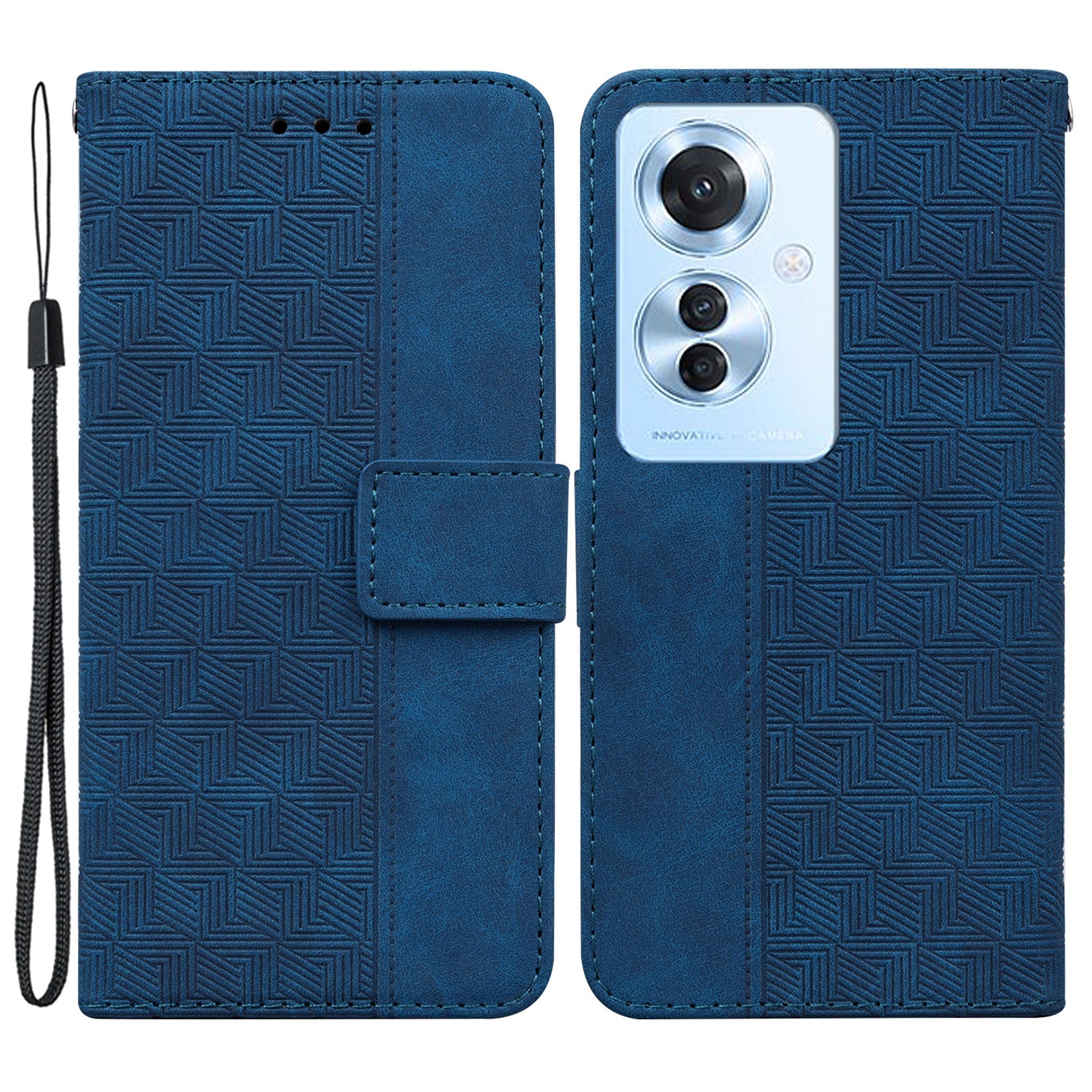 For Oppo Reno11 F 5G / F25 Pro 5G Case Geometry Imprinted Anti-shock Leather Wallet Phone Cover