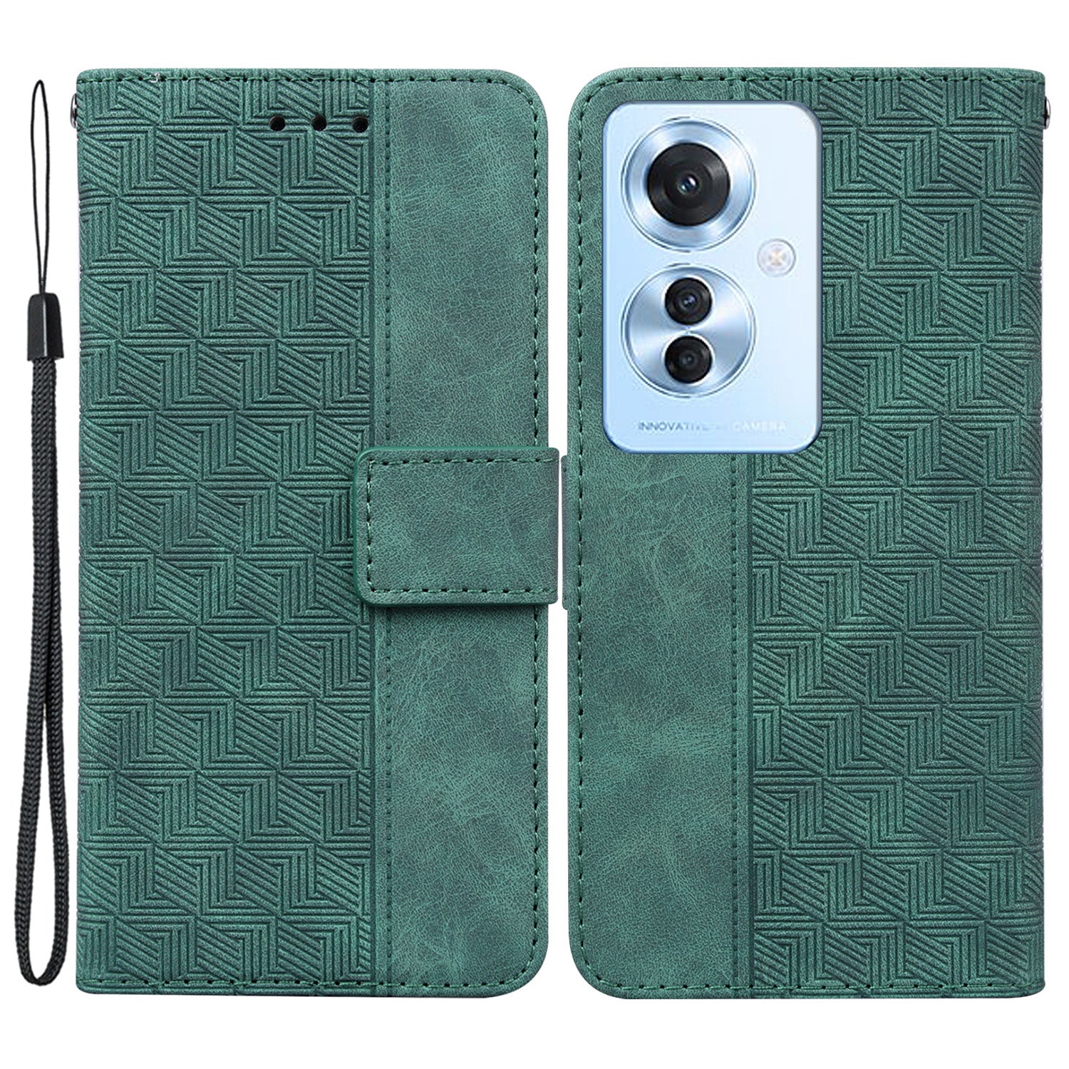 For Oppo Reno11 F 5G / F25 Pro 5G Case Geometry Imprinted Anti-shock Leather Wallet Phone Cover